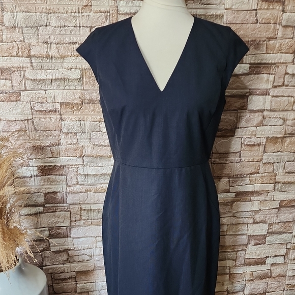 Ann Taylor Dresses & Skirts - Ann Taylor Brand New Elegant Dark Blue  V-Neck Dress